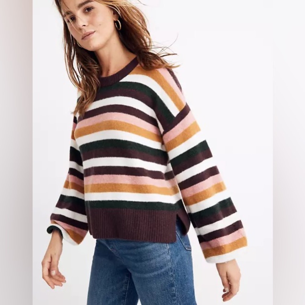 Madewell Striped Payton Pullover Sweater in Coziest Yarn